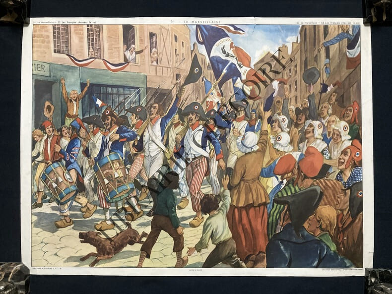 AFFICHE SCOLAIRE-TABLEAUX D'HISTOIRE-51-LA MARSEILLAISE-52-LES FRANCAIS CHASSENT LE ROI	. 