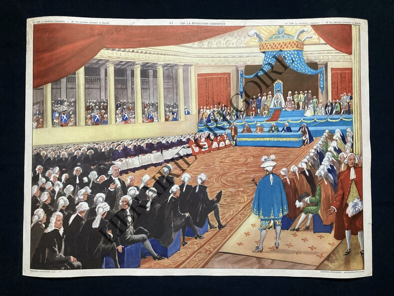 AFFICHE SCOLAIRE-TABLEAUX D'HISTOIRE-48-LES PARISIENS PRENNENT LA BASTILLE-47-LA REVOLUTION COMMENCE	. 