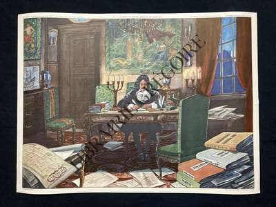AFFICHE SCOLAIRE-TABLEAUX D'HISTOIRE-39-COLBERT LE GRAND MINISTRE DE LOUIS XIV-40-MOLIERE JOUE UNE DE SES COMEDIES
