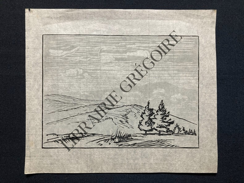 PAYSAGE-GRAVURE SUR BOIS	. ALFRED LATOUR	