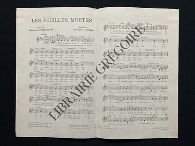 LES FEUILLES MORTES-PARTITION MUSICALE