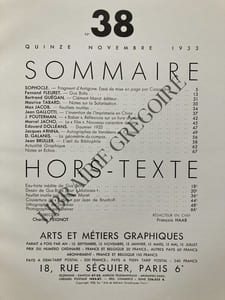 ARTS ET METIERS GRAPHIQUES PARIS-N°38-15 NOVEMBRE 1933