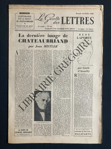 LA GAZETTE DES LETTRES-N°66-10 JUILLET 1948