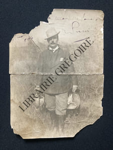 PHOTOGRAPHIE-RETOUR DE CHASSE-DEDICACE A MAURICE VAUCAIRE
