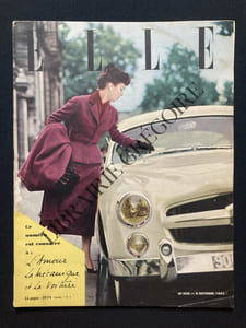 ELLE-N°358-6 OCTOBRE 1952-L'AMOUR LA MECANIQUE ET LA VOITURE	