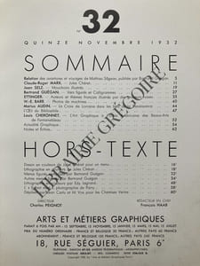 ARTS ET METIERS GRAPHIQUES-PARIS-N°32-15 NOVEMBRE 1932