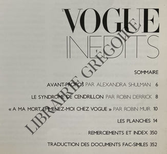 VOGUE INEDITS Histoire secrète de la photographie de mode