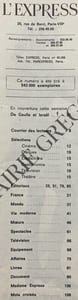 L'EXPRESS-N°914-DU 13 AU 19 JANVIER 1969-DE GAULLE ET ISRAEL