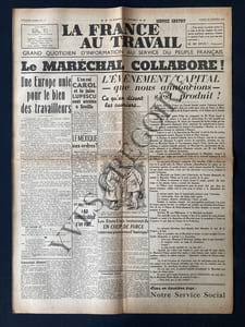 LA FRANCE AU TRAVAIL-N°119-SAMEDI 26 OCTOBRE 1940