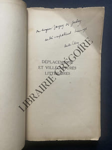 DEPLACEMENTS ET VILLEGIATURES LITTERAIRES