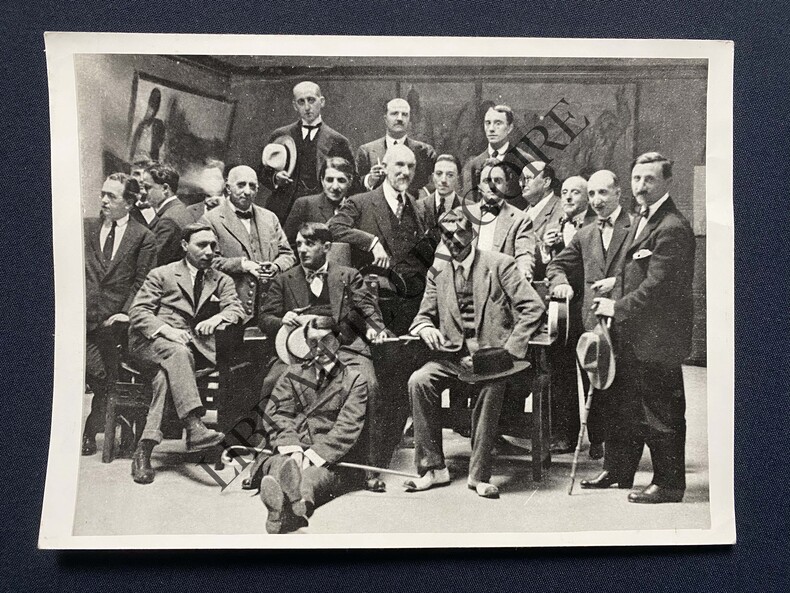 GALERIE LAYETARAS-BARCELONE-PORTRAIT DE GROUPE-PICASSO-ITURRINO-SOTO-UTRILLO-1917-PHOTOGRAPHIE. 