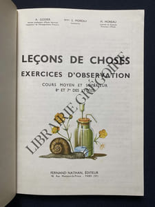LES LECONS DE CHOSES AUX COURS MOYEN ET SUPERIEUR