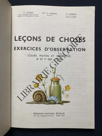 LES LECONS DE CHOSES AUX COURS MOYEN ET SUPERIEUR