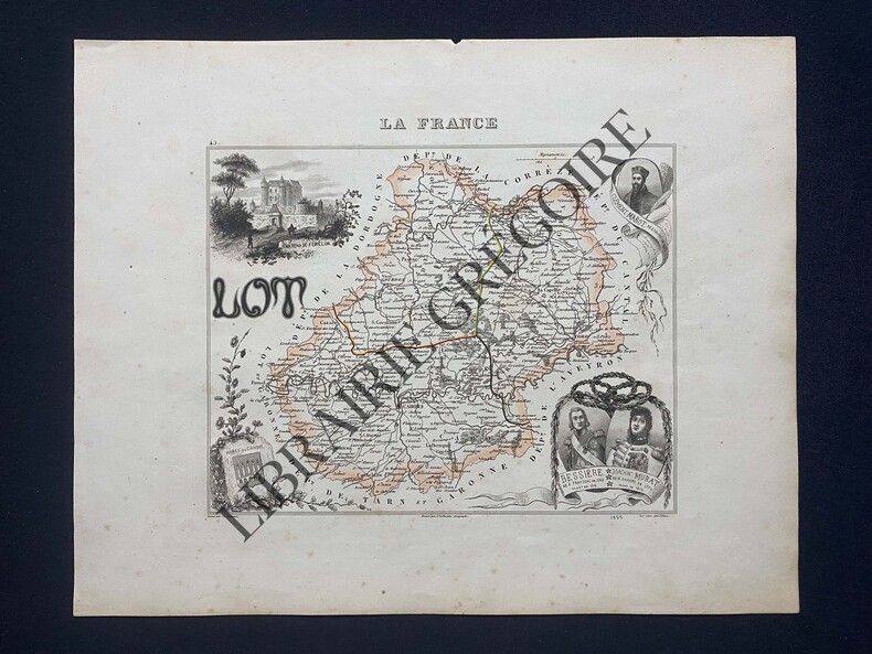 CARTE DU DEPARTEMENT DU LOT-46. DYONNET (GRAVE PAR)-VUILLEMIN (DRESSE PAR)