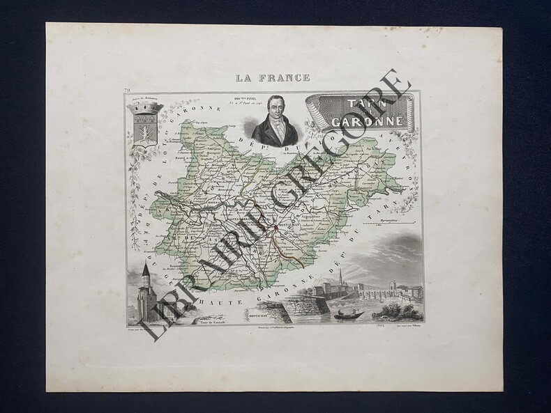 CARTE -TARN ET GARONNE. DYONNET (GRAVE PAR)-VUILLEMIN (DRESSE PAR)