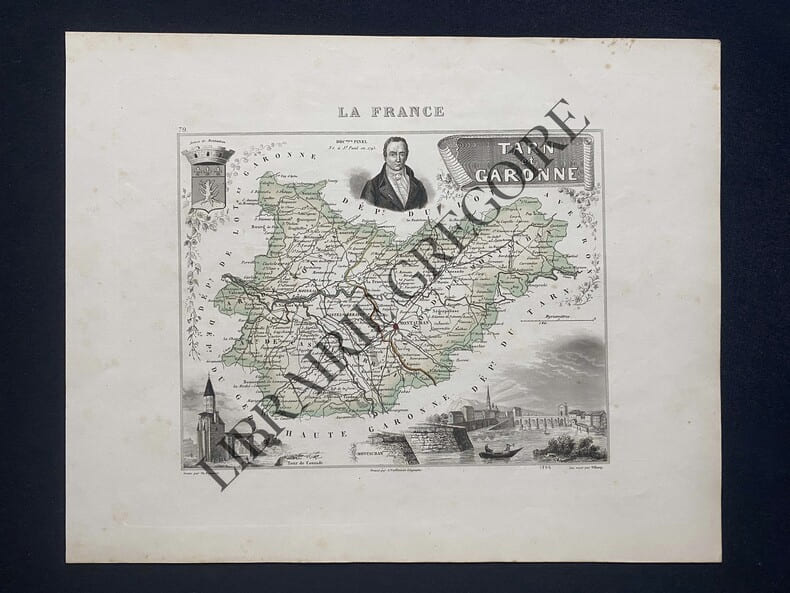 CARTE -TARN ET GARONNE. DYONNET (GRAVE PAR)-VUILLEMIN (DRESSE PAR)