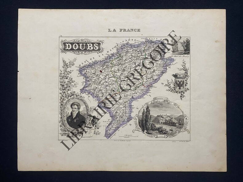 CARTE-DOUBS. DYONNET (GRAVE PAR)-VUILLEMIN (DRESSE PAR)-VILLEREY