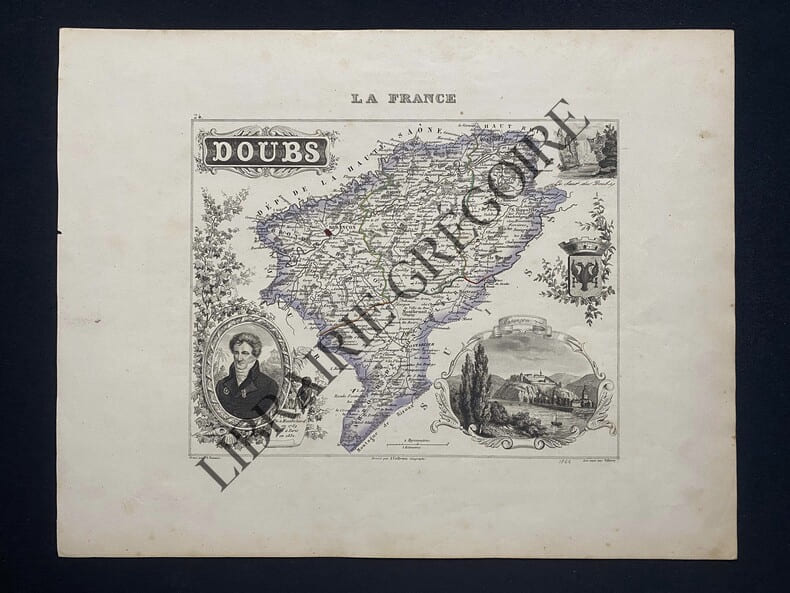 CARTE-DOUBS. DYONNET (GRAVE PAR)-VUILLEMIN (DRESSE PAR)-VILLEREY