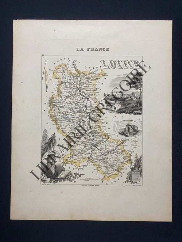 LOIRE-CARTE. VILLEREY (GRAVE PAR)-VUILLEMIN (DRESSE PAR)-ISIDORE (ECRIT PAR)