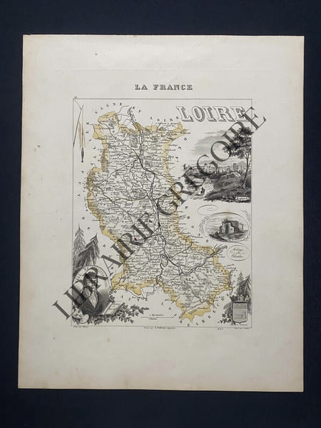 LOIRE-CARTE. VILLEREY (GRAVE PAR)-VUILLEMIN (DRESSE PAR)-ISIDORE (ECRIT PAR)