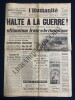 L'HUMANITE-N&deg;3783-MERCREDI 31 OCTOBRE 1956. 