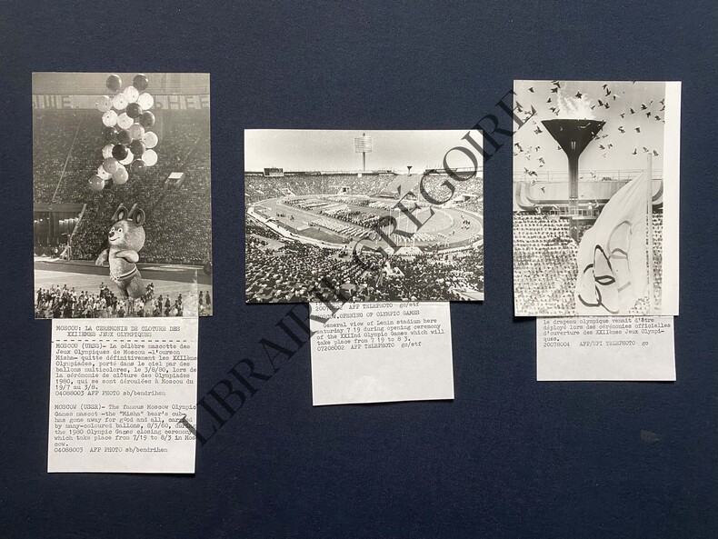 JEUX OLYMPIQUES DE MOSCOU-1980-3 PHOTOGRAPHIES (OUVERTURE-2)-CLOTURE. 