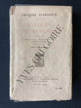 PAROLES D'UN REVENANT. JACQUES D'ARNOUX