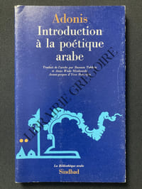 INTRODUCTION A LA POETIQUE ARABE