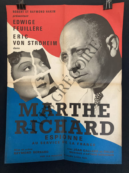 MARTHE RICHARD ESPIONNE AU SERVICE DE LA FRANCE-AFFICHE. 