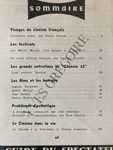 CINEMA 62-N°69-SEPTEMBRE-OCTOBRE 1962
