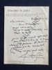 LUCIEN CLERGUE LETTRE MANUSCRITE. 