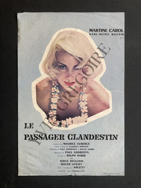 LE PASSAGER CLANDESTIN (THE STOWAWAY)-FILM DE RALPH HABIB ET LEE ROBINSON-1958-AFFICHE PETIT FORMAT. 