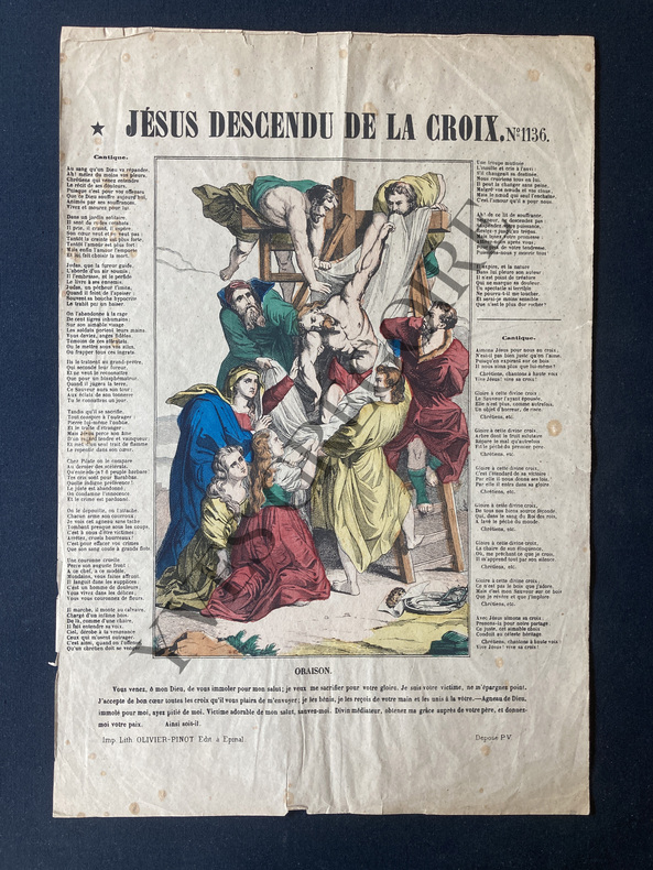 JESUS DESCENDU DE LA CROIX-IMAGE D'EPINAL. 