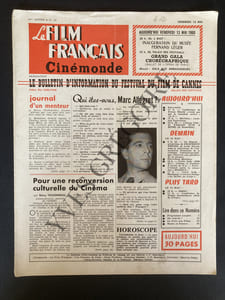 LE FILM FRANCAIS CINEMONDE-BULLETIN D'INFORMATION DU FESTIVAL DU FILM DE CANNES-VENDREDI 13 MAI 1960