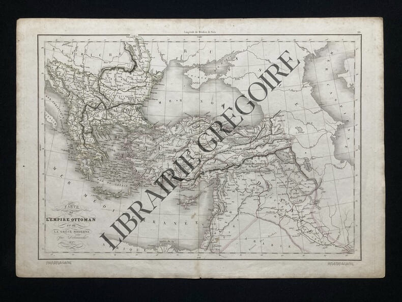 CARTE DE L'EMPIRE OTTOMAN ET DE LA GRECE MODERNE PAR DELAMARCHE 1837. 
