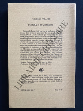 L'INDIVIDU EN DETRESSE. GEORGES PALANTE