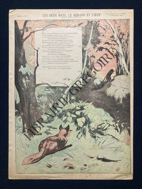 LES DEUX RATS, LE RENARD ET L'OEUF-IMAGERIE QUANTIN-GASTON GELIBERT. 