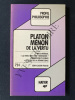 MENON DE LA VERTU. PLATON