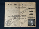 CARTE D'IDENTITE PROFESSIONNELLE DES JOURNALISTES-ANDRE FAGE. 
