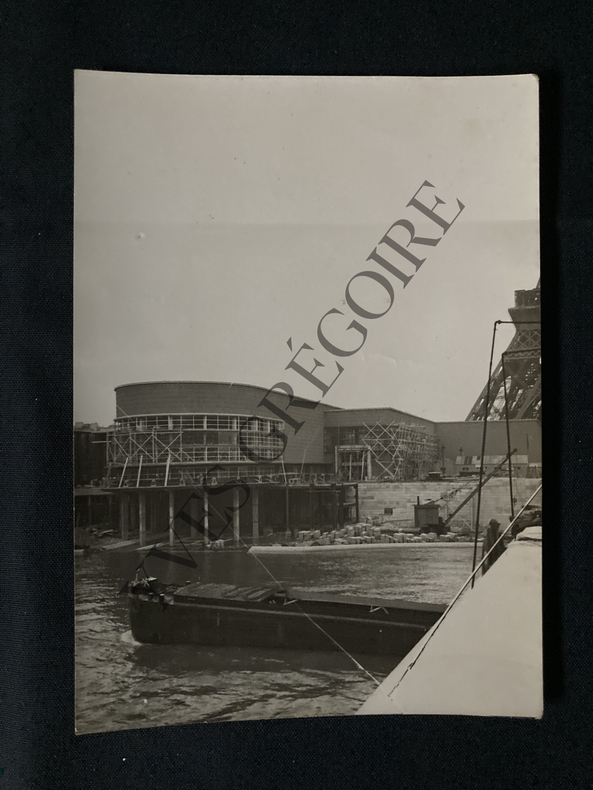 PHOTOGRAPHIE EXPOSITION PARIS 1937-LE PAVILLON DE LA BELGIQUE EN CONSTRUCTION. 