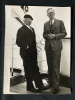 PHOTOGRAPHIE DOCTEUR CARREL ET JEAN GIRAUDOUX SUR LE PAQUEBOT ILE DE FRANCE EN 1939. 
