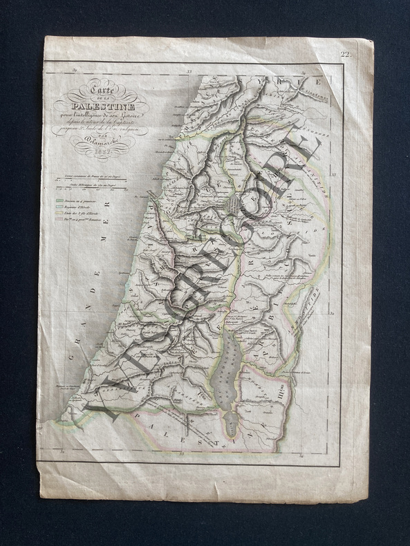 CARTE DE LA PALESTINE-DELAMARCHE 1837. DELAMARCHE