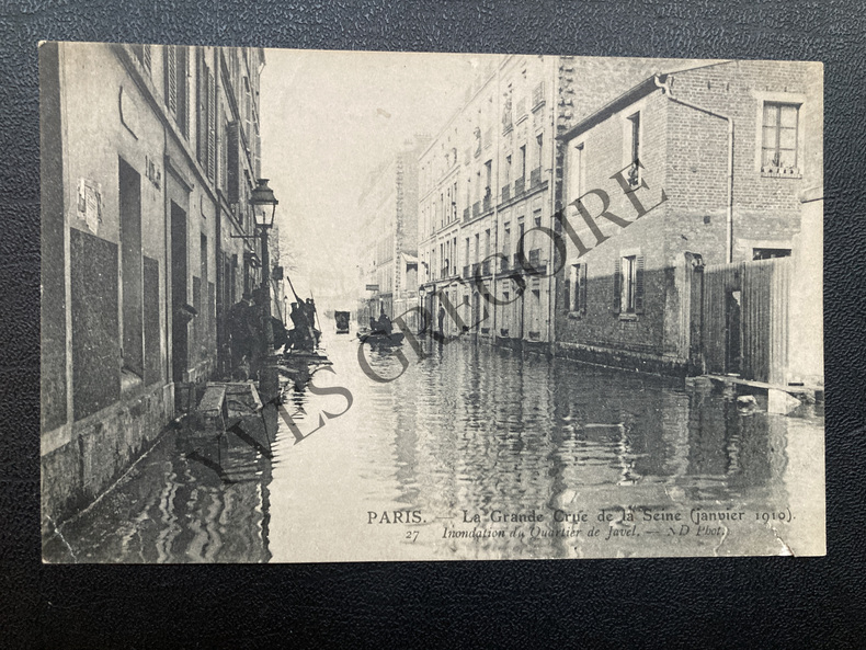 INONDATION DU QUARTIER DE JAVEL-PARIS 1910-CARTE POSTALE. 