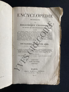 ENCYCLOPEDIE MODERNE OU BIBLIOTHEQUE UNIVERSELLE DE TOUTES LES CONNAISSANCES HUMAINES TOME 13