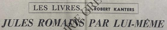 LE FIGARO LITTERAIRE-N&deg;797-29 JUILLET 1961. 