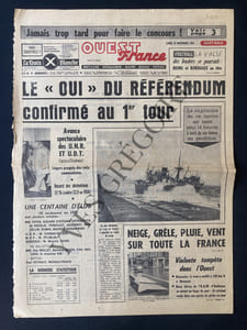 OUEST FRANCE-LUNDI 19 NOVEMBRE 1962