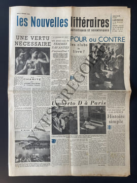 LES NOUVELLES LITTERAIRES-N°1483-2 FEVRIER 1956. undefined