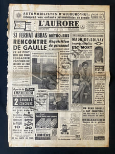 L'AURORE-N°4912-JEUDI 23 JUIN 1960-UNE DU JOURNAL