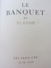 Le Banquet (E.O. avec envoi). Platon