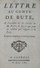 Lettre au comte de Bute, à l'occasion de la retraite de M. Pitt.... (GENET. Edmé Jacques.)